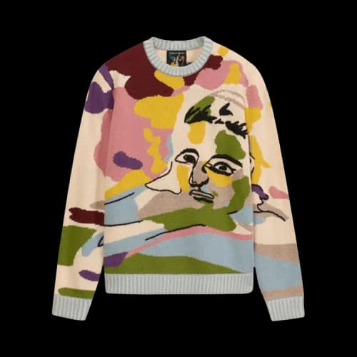 KidSuper Hand Embriodered Jaquard Girl Face Sweater 'Multicolor'