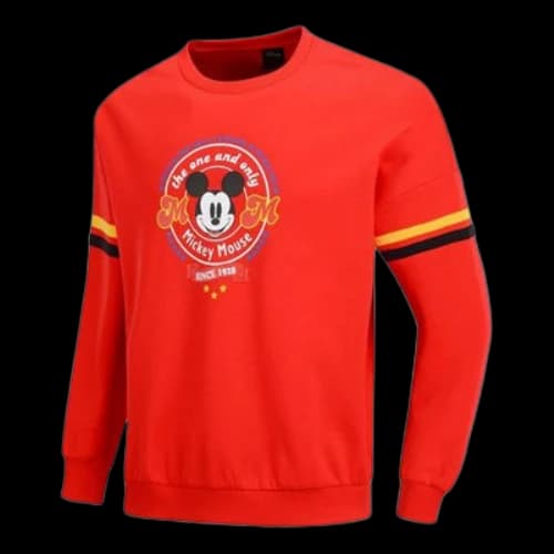 Li-Ning Disney Mickey Crossover Round Neck Pullover Red
