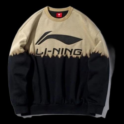 Li-Ning Contrasting Colors Sports Pullover Round Neck Black