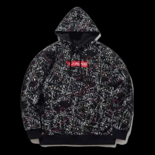Li-Ning Red Flag Casual Sports Pullover Hoodie 'Black'