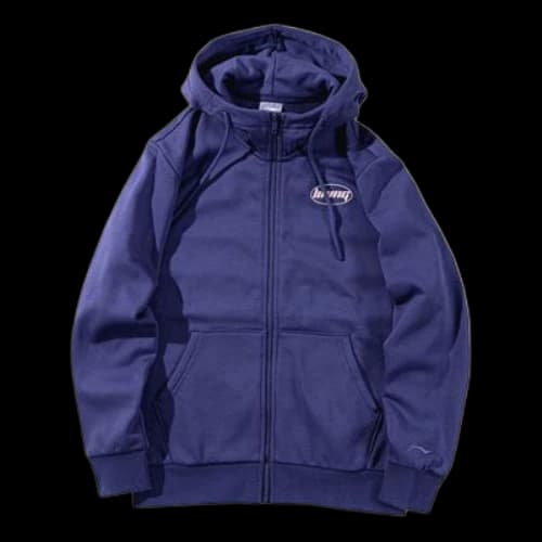 Li-Ning Sports Fashion Series Logo Printing Fleece Lined Stay Warm Zipper Jacket 'Blue'