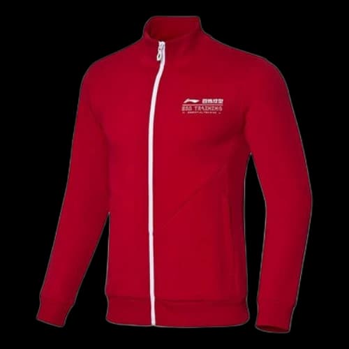 Li-Ning Athleisure Casual Sports Cardigan Stand Collar Red