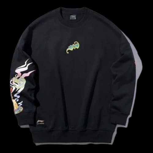 Li-Ning x Disney Gold Fleece Lined Loose Pullover Black