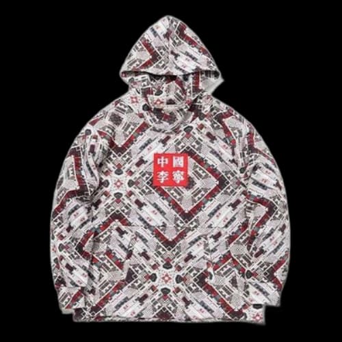 Li-Ning Loose Pullover Full Print 'Yellow Grey'