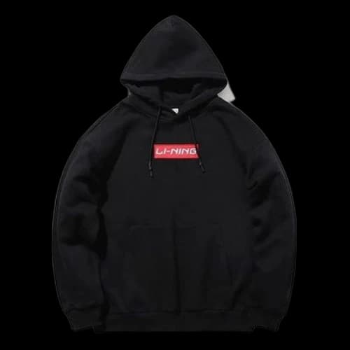 Li-Ning Sports Fashion Series Fleece Lined Stay Warm Loose Hoodie 'Black Red'