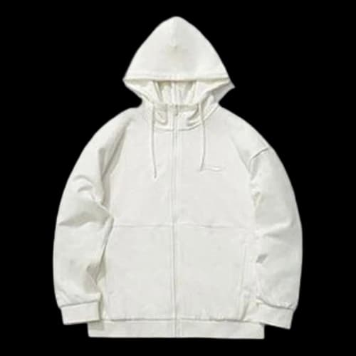 Li-Ning Living Series Alphabet Embroidered Solid Color Sports Hoodie Milky White