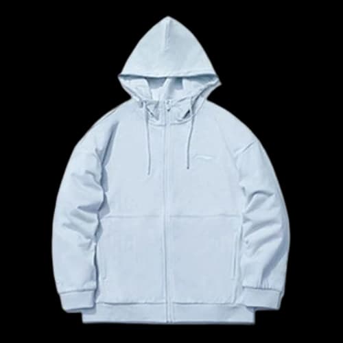 Li-Ning Living Series Alphabet Embroidered Solid Color Sports Hoodie Jacket Blue