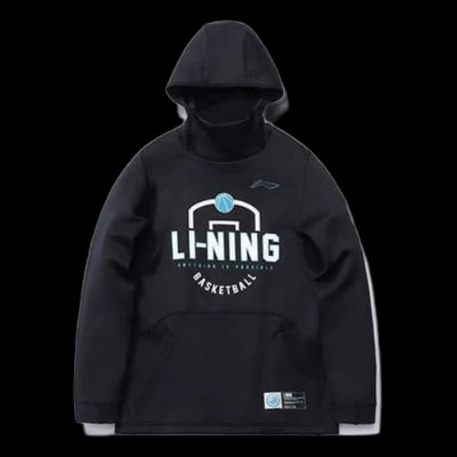 Li-Ning Sports Basketball Series Alphabet Printing Pullover Hoodie 'Black'