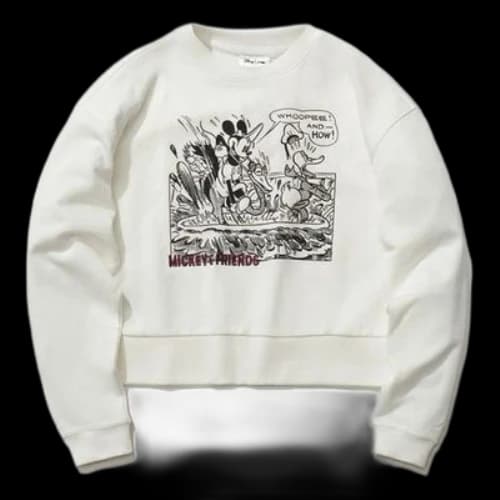 Li-Ning x Disney Crossover Printing Short Loose Pullover Hoodie White