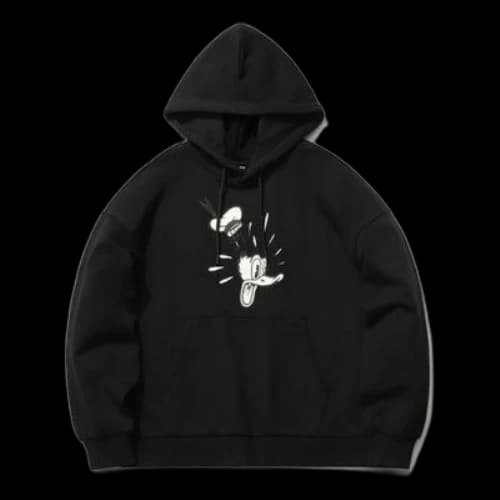 Li-Ning x Disney Crossover Cartoon Printing Loose Sports Pullover Hoodie Black