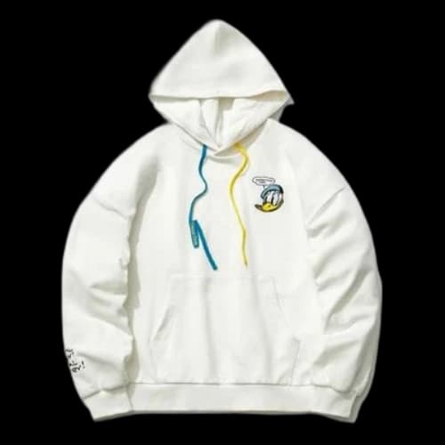 Li-Ning x Disney Crossover Donald Duck Embroidered Pullover Hoodie 'White' (Women's)