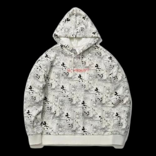 Li-Ning x Disney Crossover Mickey Mouse Full Print Pullover Hoodie 'White' (Women's)
