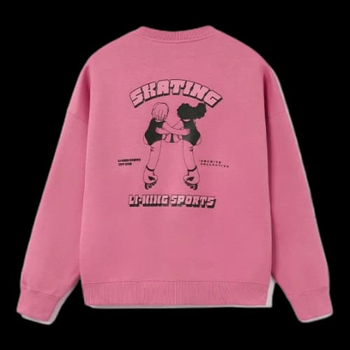 Li-Ning Skateboarding Graphic Sweatshirt 'Pink' (Women's)