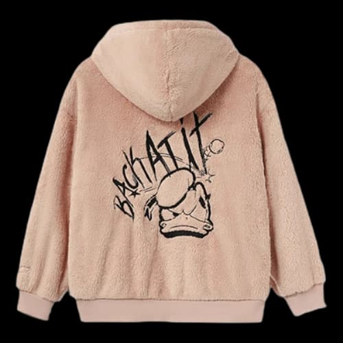 Li-Ning x Disney Cartoon Embroidered Suede Loose Hoodie 'Rose Pink' (Women's)