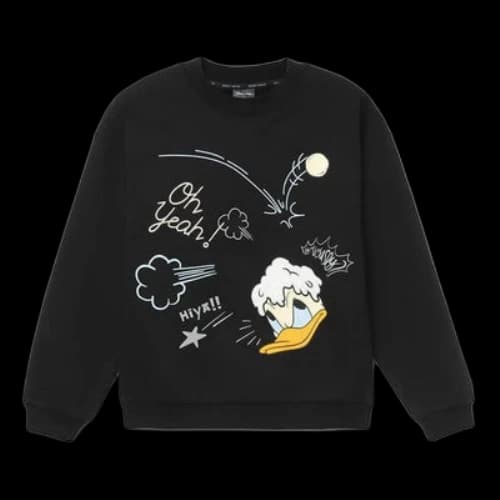 Li-Ning x Disney Cartoon Printing Round Neck Pullover 'Black' (Women's)
