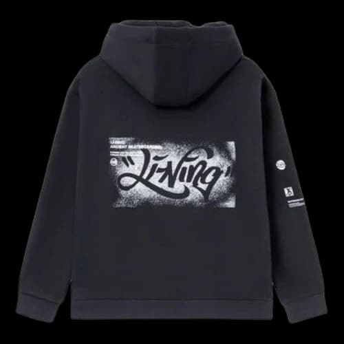Li-Ning Skateboard Series Funny Printing Stay Warm Loose Hoodie 'Black'