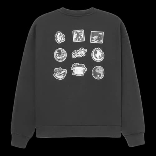 Li-Ning Skateboard Series Funny Printing Fleece Lined Stay Warm Pullover 'Black White'