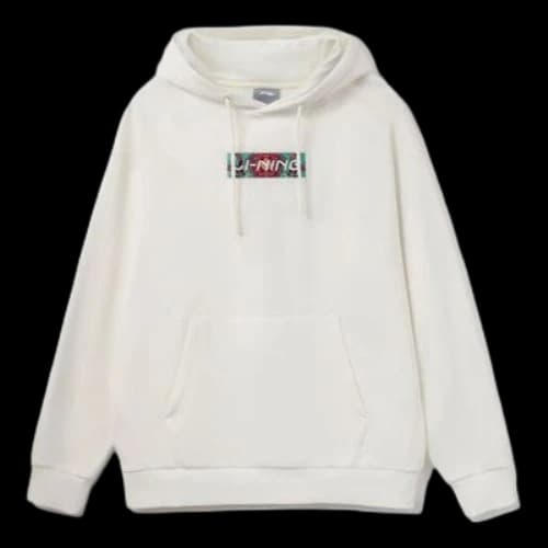 Li-Ning Embroidered Logo Hoodie 'Creamy White'