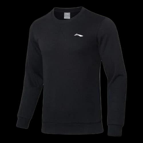 Li-Ning Training Series Solid Color Fleece Lined Stay Warm Round Neck Pullover 'Black'