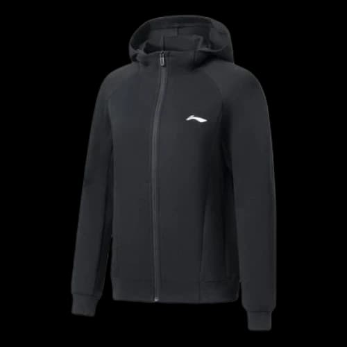 Li-Ning Fitness Series Logo Printing Cardigan Hoodie Black
