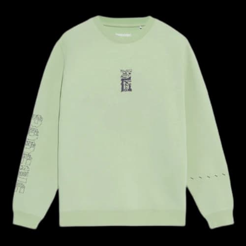 Li-Ning BADFIVE Sports Basketball Series Printing Sports Round Neck Pullover 'Green'