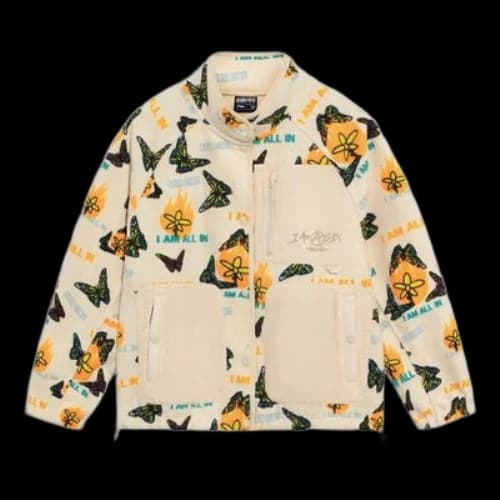 Li-Ning BADFIVE Solid Color Full Print Stand Collar Casual Jacket 'Creamy White' (Women's)