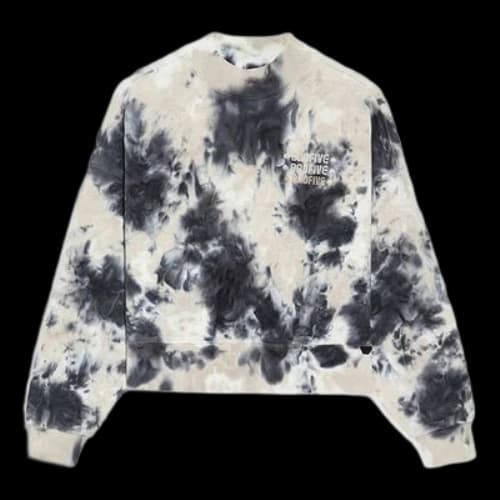 Li-Ning BADFIVE Tie Dye Loose Round Neck Pullover 'White Black' (Women's)
