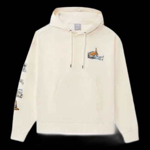 Li-Ning Skateboard Series Funny Pattern Printing Loose Pullover Hoodie 'Creamy White'