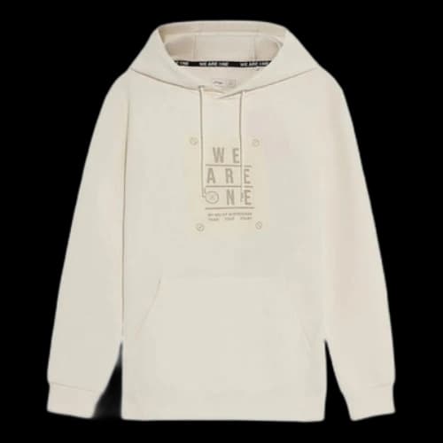 Li-Ning Wade Series Printing Hooded Pullover Long Sleeves Creamy White