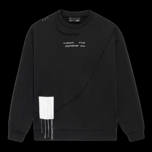 Li-Ning CF Sports Living Series Alphabet Embroidered Loose Round Neck Pullover 'Black'