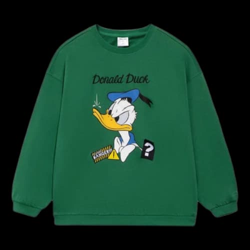Li-Ning x Disney Donald Duck Graphic Sweatshirt 'Green' (Women's)