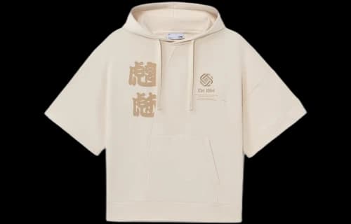 Li-Ning Counterflow Embroidered Logo Short Sleeve Hoodie 'Light Brown'