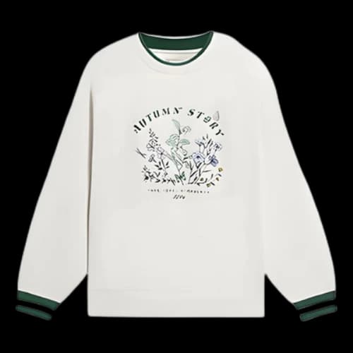Li-Ning Floral Embroidered Logo Sweatshirt 'Beige' (Women's)