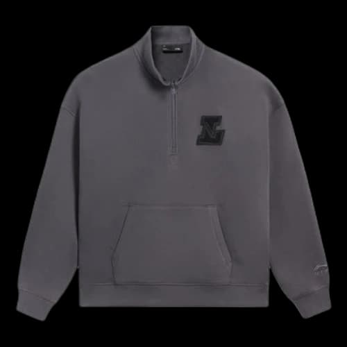Li-Ning Logo Half Zip Sweatshirt 'Dark Grey'