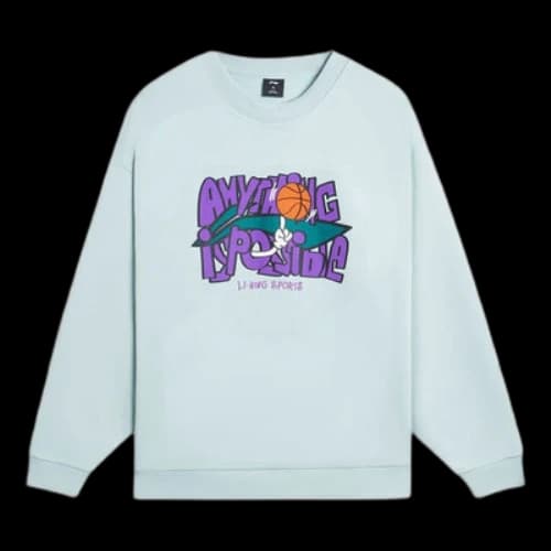 Li-Ning Hoops Graphic Sweatshirt 'Light Blue'