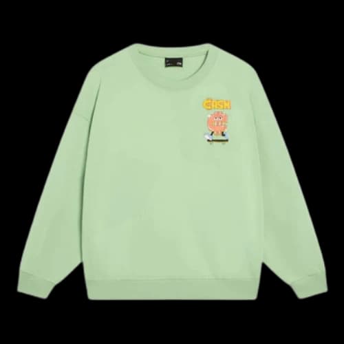 Li-Ning Skateboarding Cartoon Graphic Sweatshirt 'Light Green'