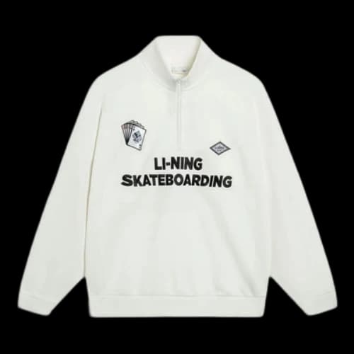 Li-Ning Skateboarding Graphic Half Zip Sweatshirt 'Creamy White'