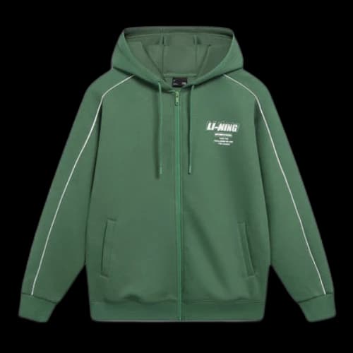 Li-Ning Striped Graphic Hooded Jacket 'Green White'