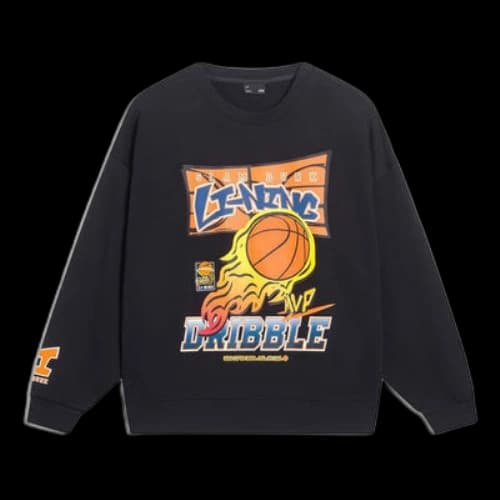 Li-Ning Hoops Cartoon Graphic Sweatshirt 'Black'