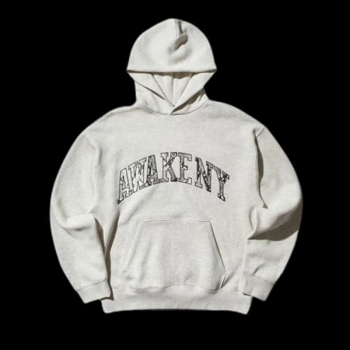 Awake NY Snake Skin Appliqué Hoodie 'Heather Grey'