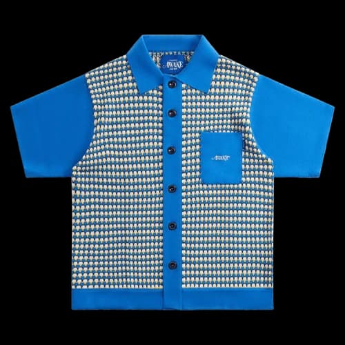 Awake NY Short-Sleeve Crochet Shirt 'Blue/Multicolor'