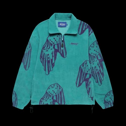 Awake NY Dice Print Fleece Quarter Zip Pullover 'Teal/Purple'