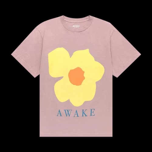 Awake NY Floral Printed T-Shirt 'Pale Mauve'
