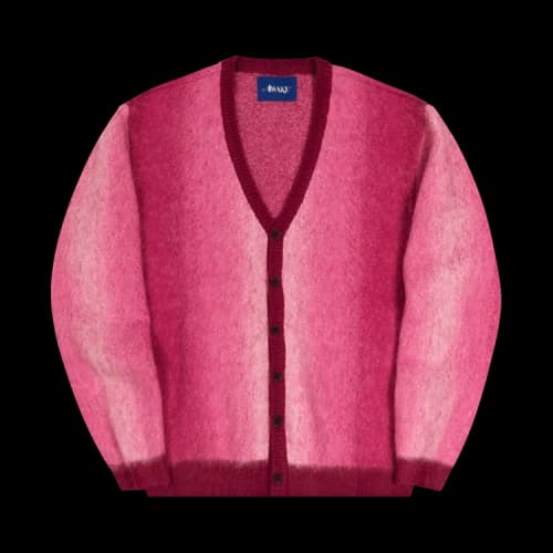Awake NY Mohair Ombre Striped Cardigan 'Fuchsia'