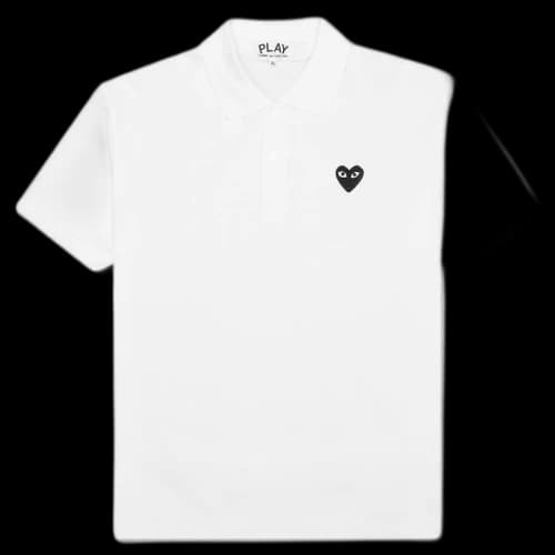 Comme des Garcons Play Women's Black Emblem Polo White