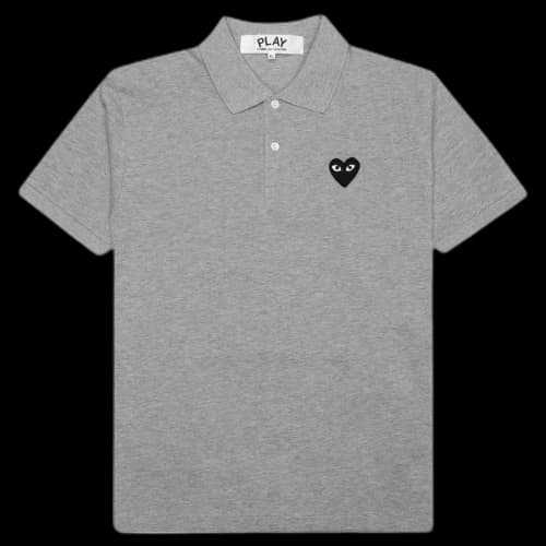 Comme des Garcons Play Black Emblem Polo Grey