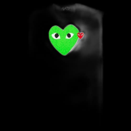 Comme des Garcons Play Red Emblem Heart T-shirt White/Green