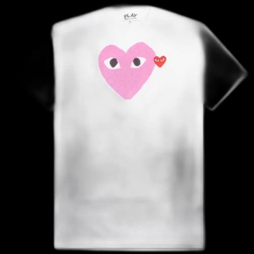 Comme des Garcons Play Red Emblem Heart T-shirt White/Pink