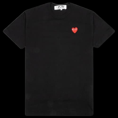 Comme des Garcons Play Women's Red Emblem T-shirt Black