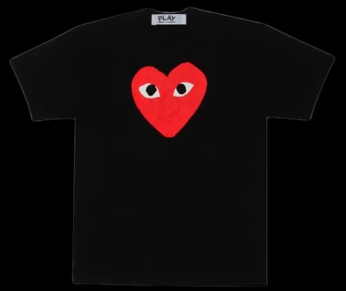 Comme des Garcons Play Women's Red Heart T-shirt Black